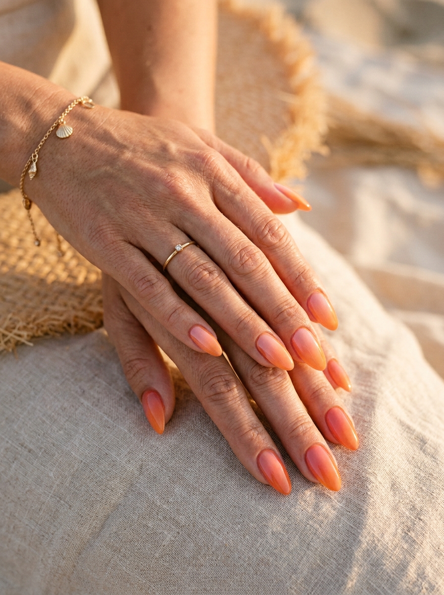 Sunset Beach Ombré Nails